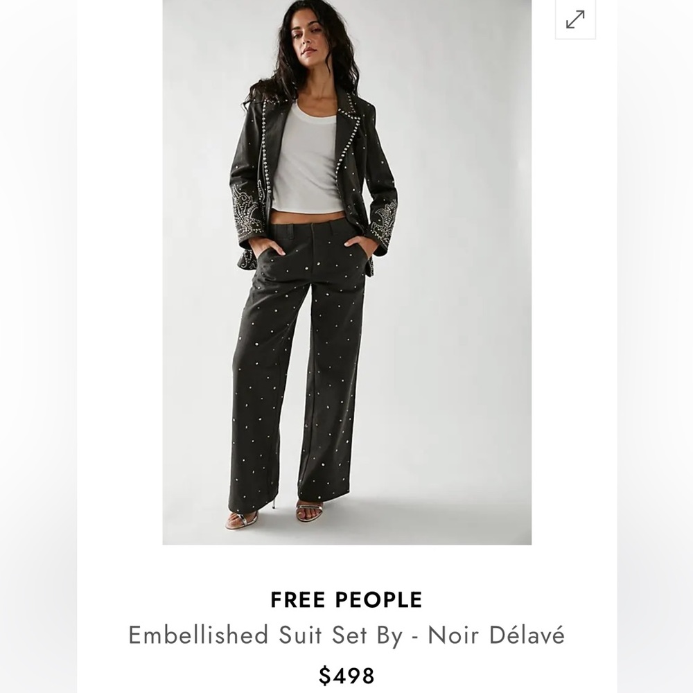 Free People Faded Black rhinestone stud pants